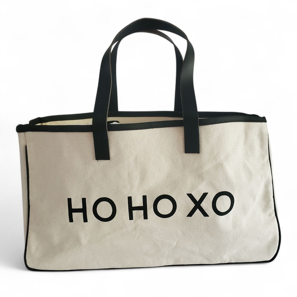 SANTA BARBARA DESIGN‎ STUDIO "HO HO XO" Holiday Large Canvas Tote Bag